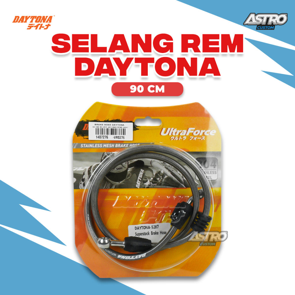 Selang Rem Daytona Beat Scoopy fi esp Superstock Brake Hose Racing silver color N12 90cm 5287