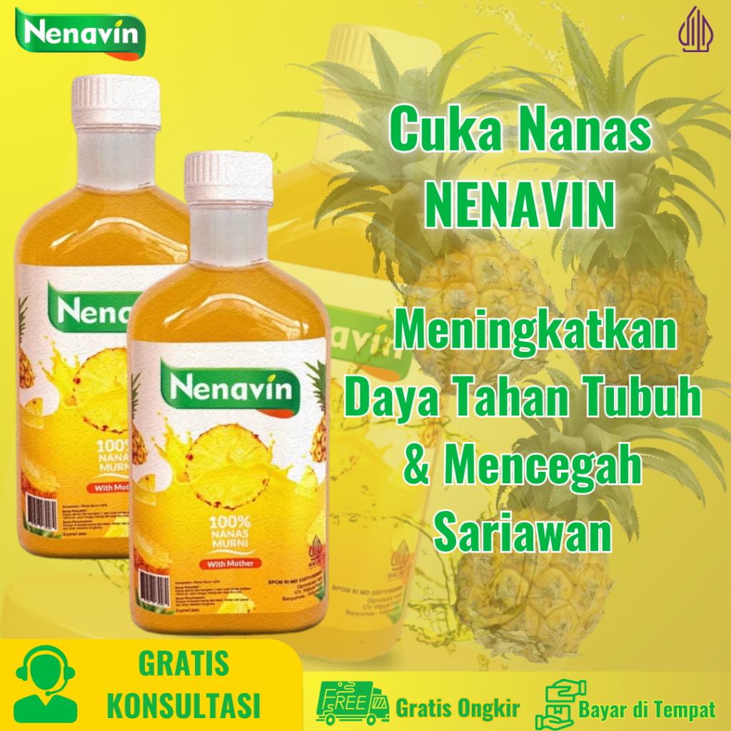 

Nenavin Cuka Nanas Rasa Nanas Asli Tingkatkan Daya Tahan Tubuh Halal BPOM