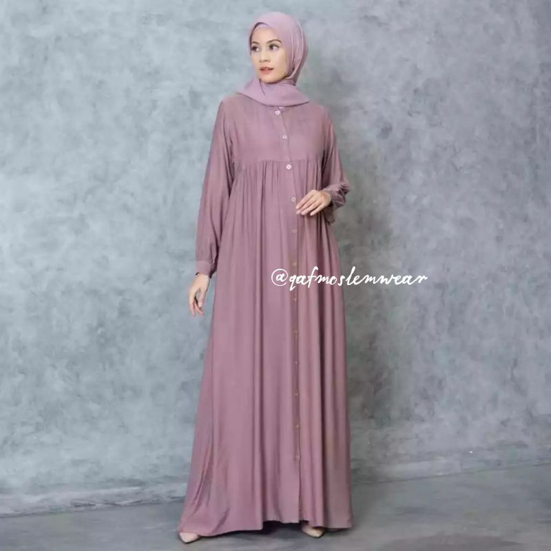 Gamis Rayon Twill Polos Rayon Twill Premium Import Tebal Adem Gamis Harian Daster Gamis Putih Hitam 