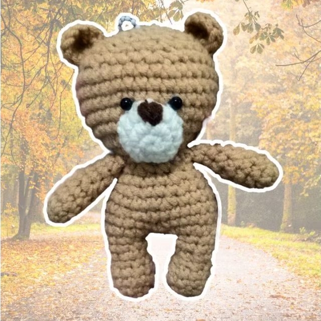 Teddy Bear Crochet Keychain Bagcharm Plushie