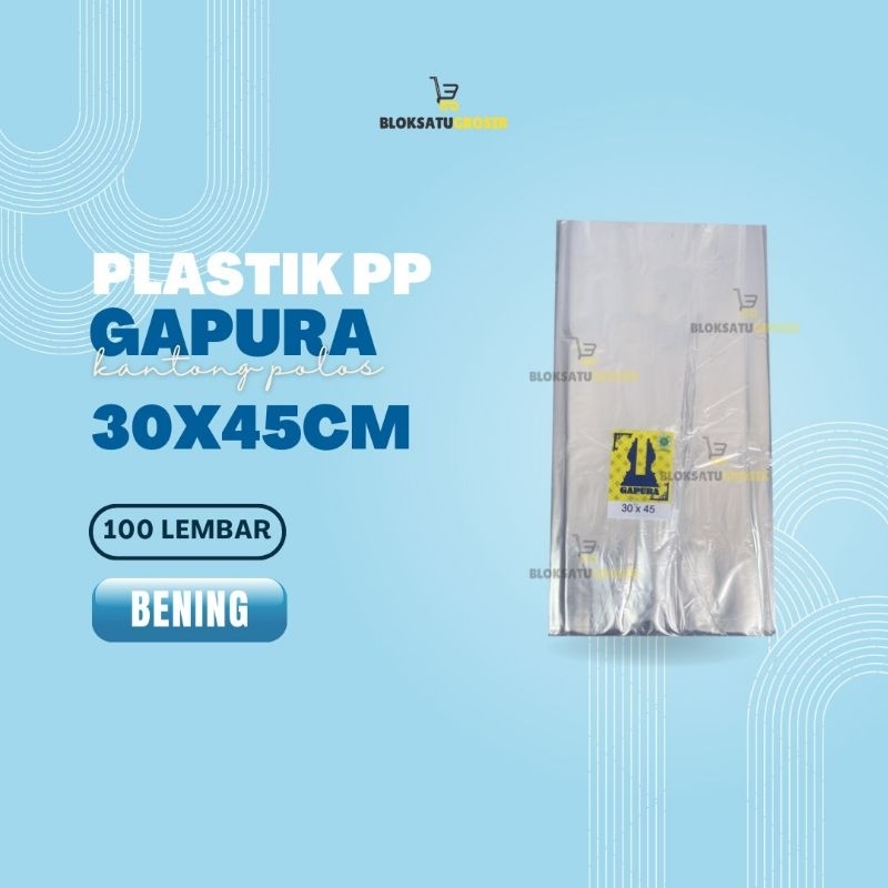 Plastik PP Gapura 30x45x20 Mic Isi 100 Lembar Kantong Gapura Laundry / Kresek Laundry / Kantong Plas
