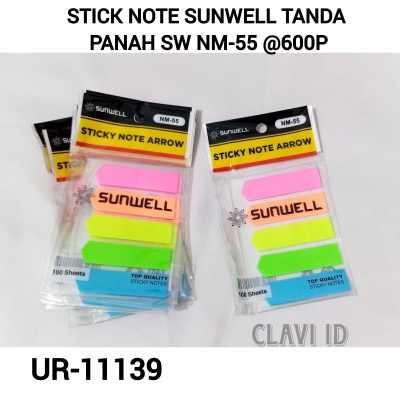 

11139/ 12 PACK Stick Note Panah 5 Warna Isi 100 Lmbr/Pack