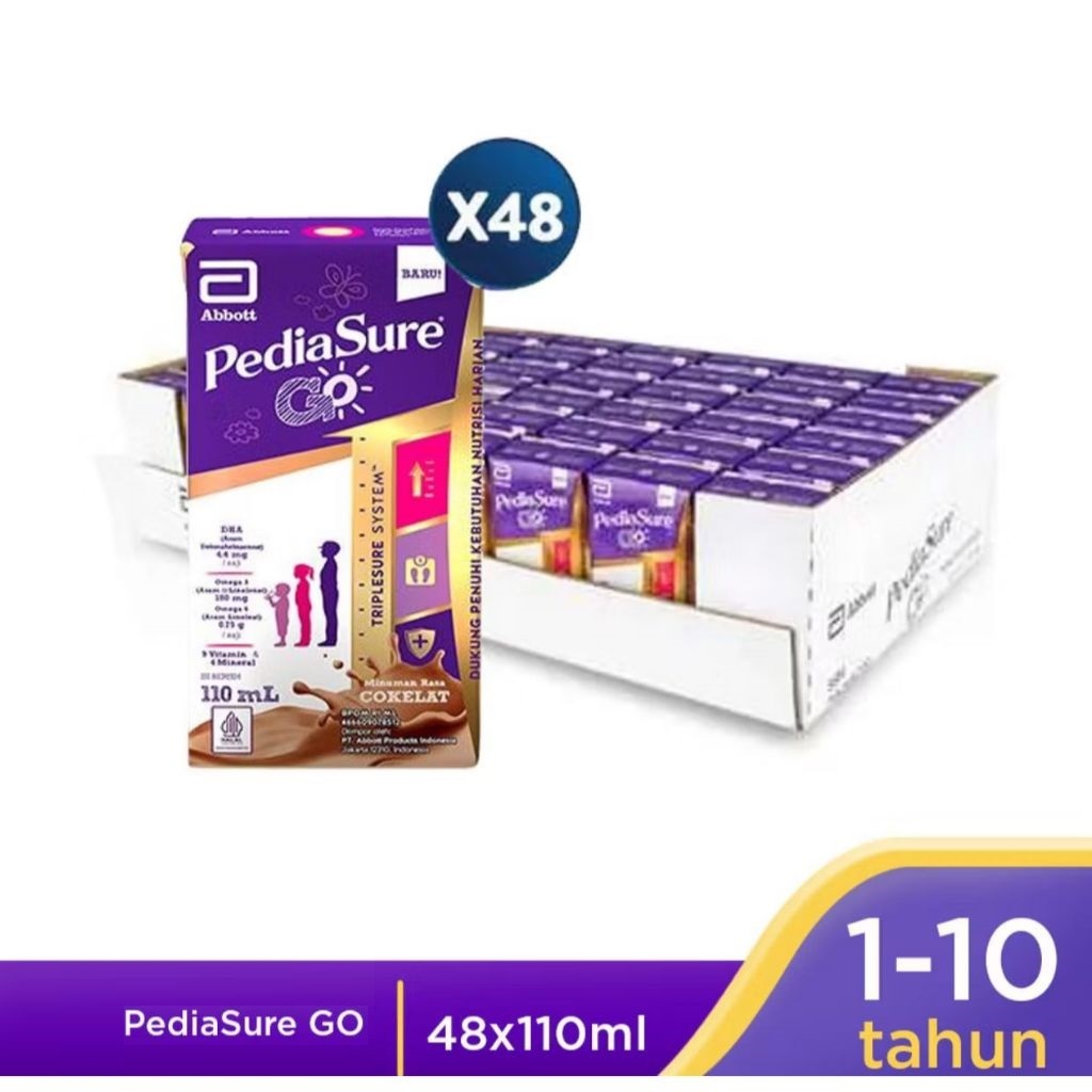 

(BUNDLE ISI 48 PCS) 1 Karton Pediasure Go 110 ml - Susu UHT Ready to Drink