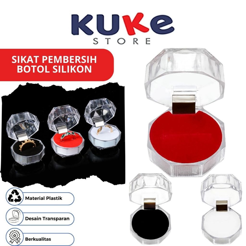 Kotak Cincin Anting - Jewerly Ring Box Mika Cristal Transparan / Wadah Organizer Perhiasan Emas Anti