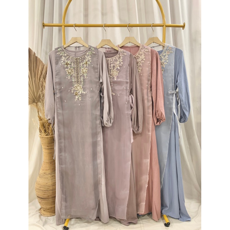 Gamis Rompi Organza Wanita