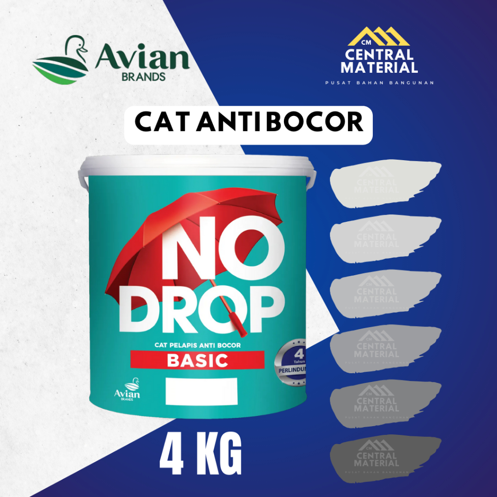 NO DROP BASIC CAT PELAPIS ANTI BOCOR 4KG / NO DROP BASIC CUSTOM (kode misal : N17, Warna missal abu-