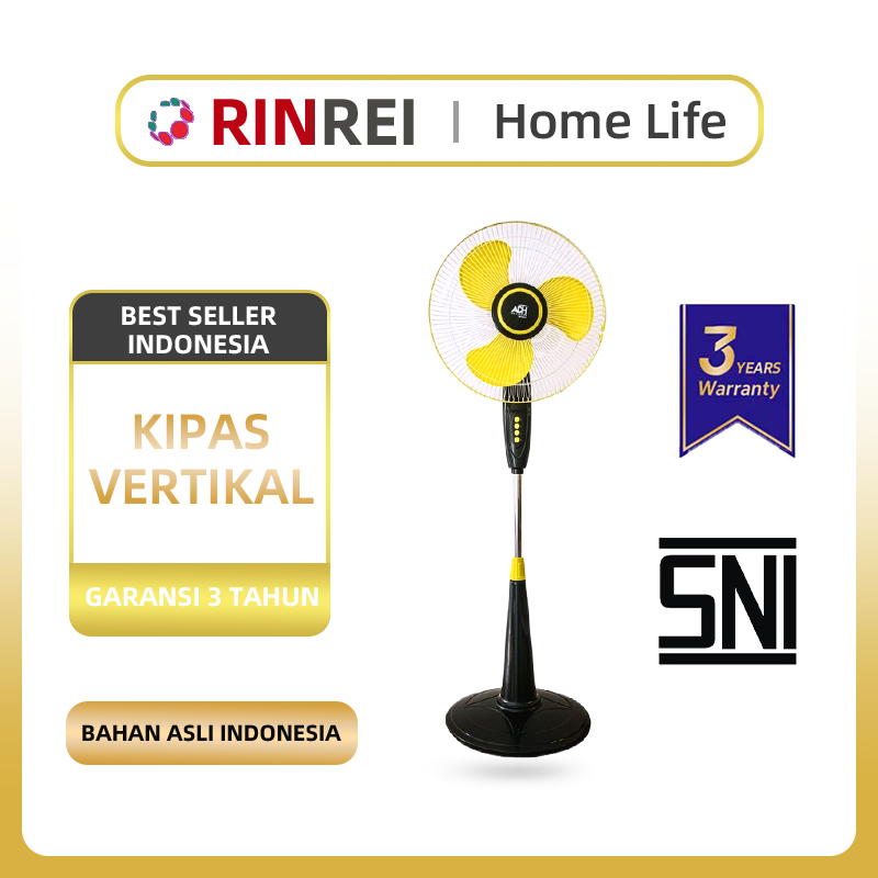 Rinrei Kipas Angin Berdiri 16 Inci STAND FAN - KIPAS ANGIN BESAR & MURAH Gratis Ongkir & COD | Desai