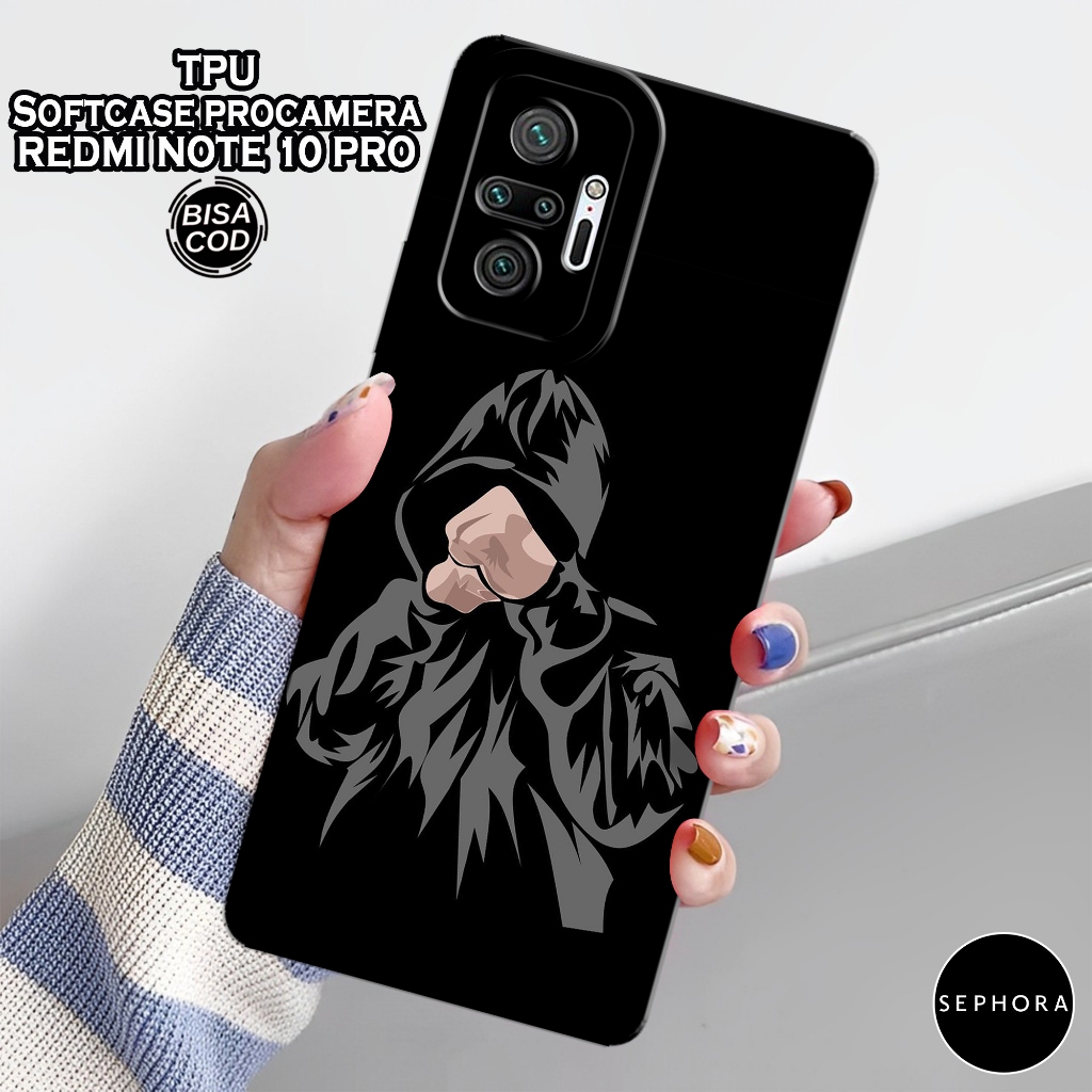 Case Xiaomi Redmi Note 10 Pro - Fashion Case Hitam - Softcase Xiaomi Redmi Note 10 Pro - Case Pro Ca