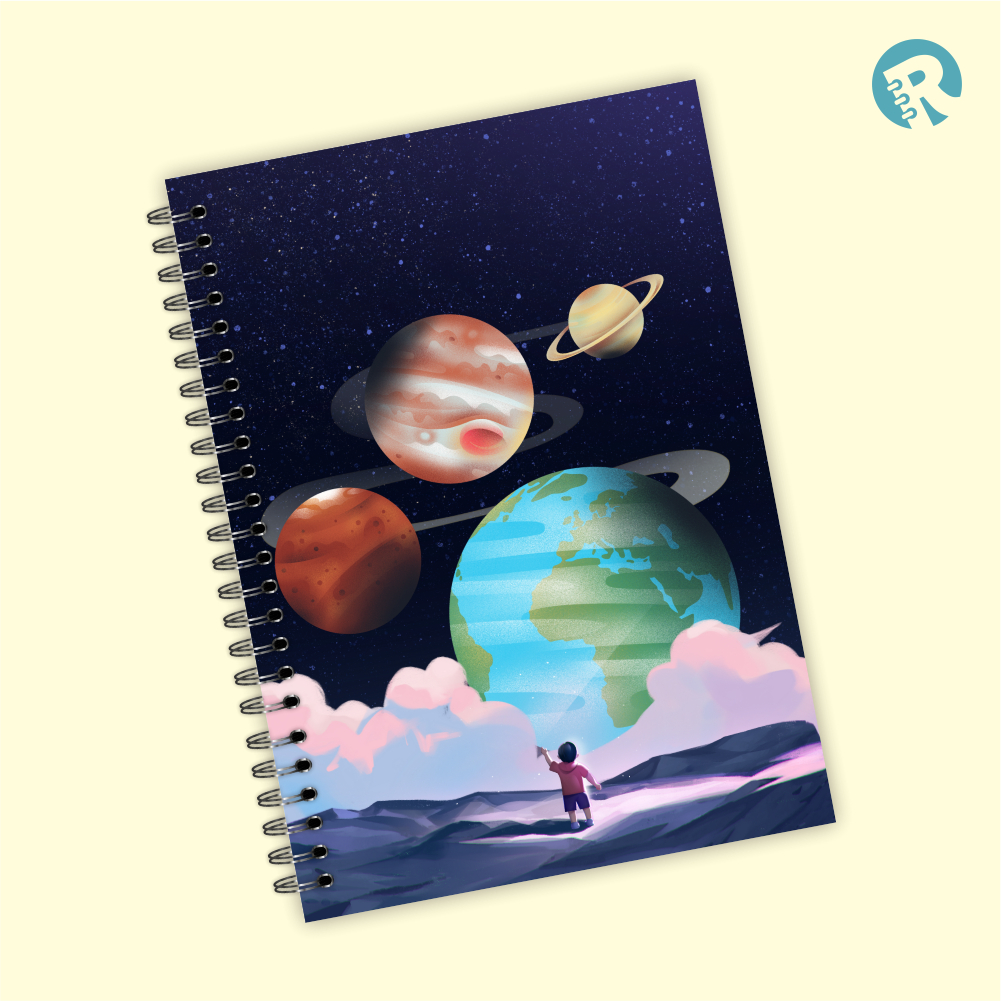 

Ringbook Softcover A5 Buku Catatan Garis/Polos planet3