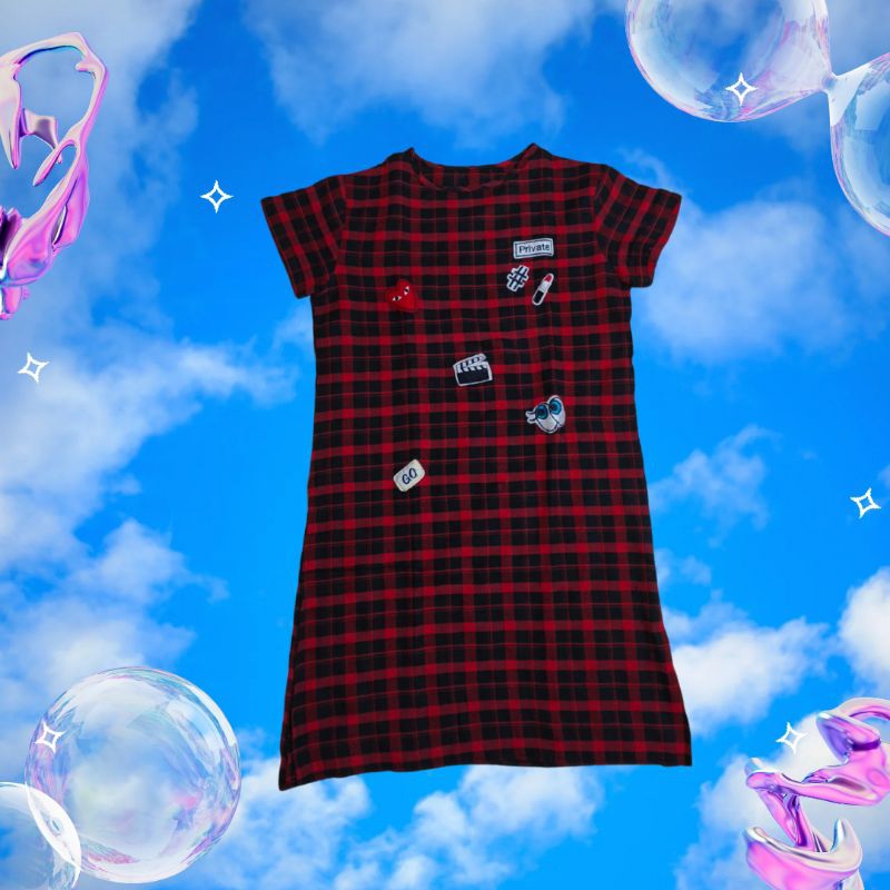 MIDI DRESS KOTAK-KOTAK