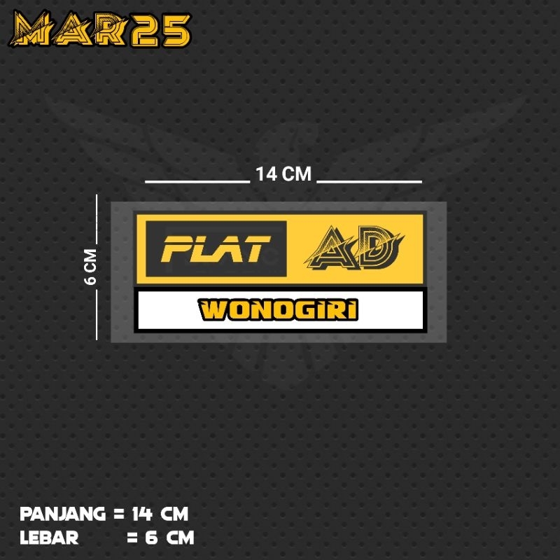 STIKER PLAT AD WONOGIRI / MAR25 JTG