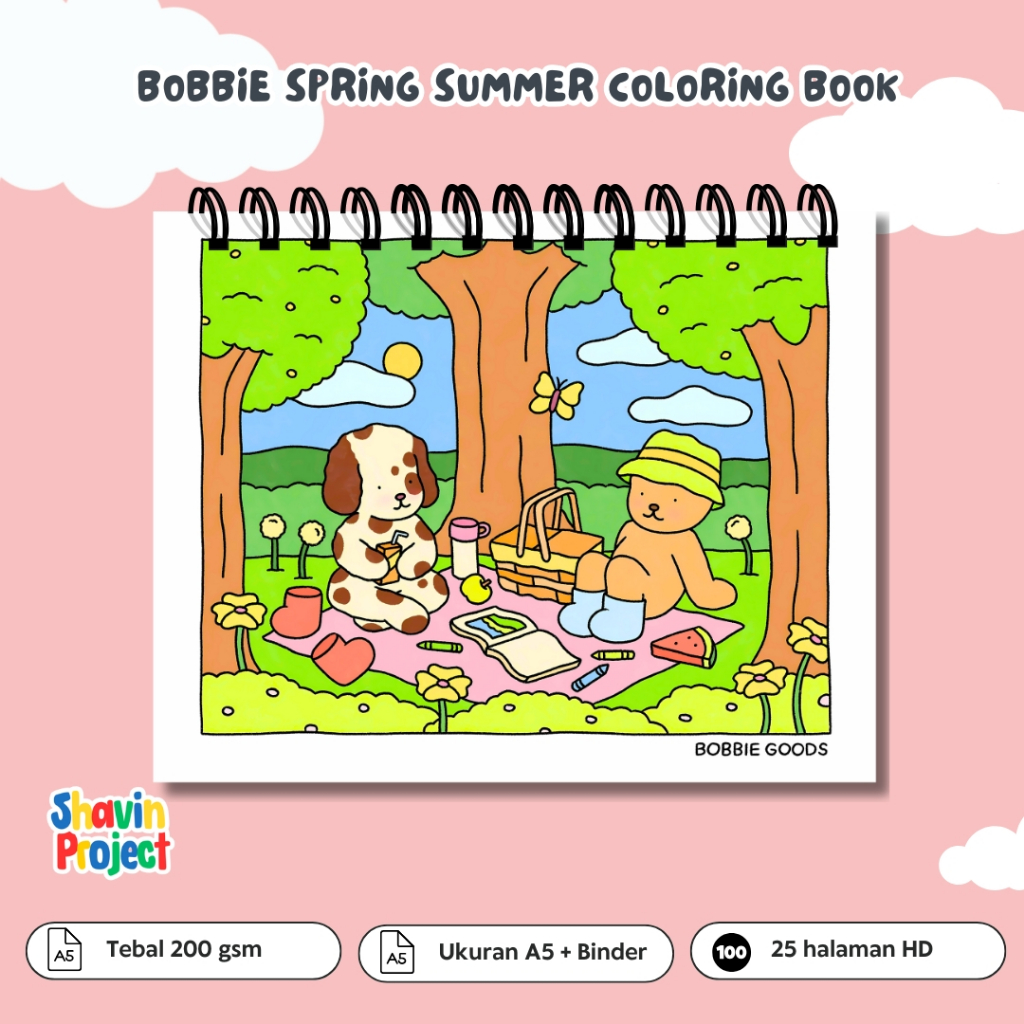 

Bobbie's Goods Coloring Book Spring Summer Buku mewarnai remaja dewasa anak tebal 200gsm 25 pages