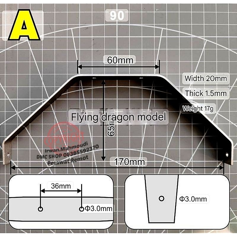 Landing Gear Aluminum Alloy Model A RC Pesawat