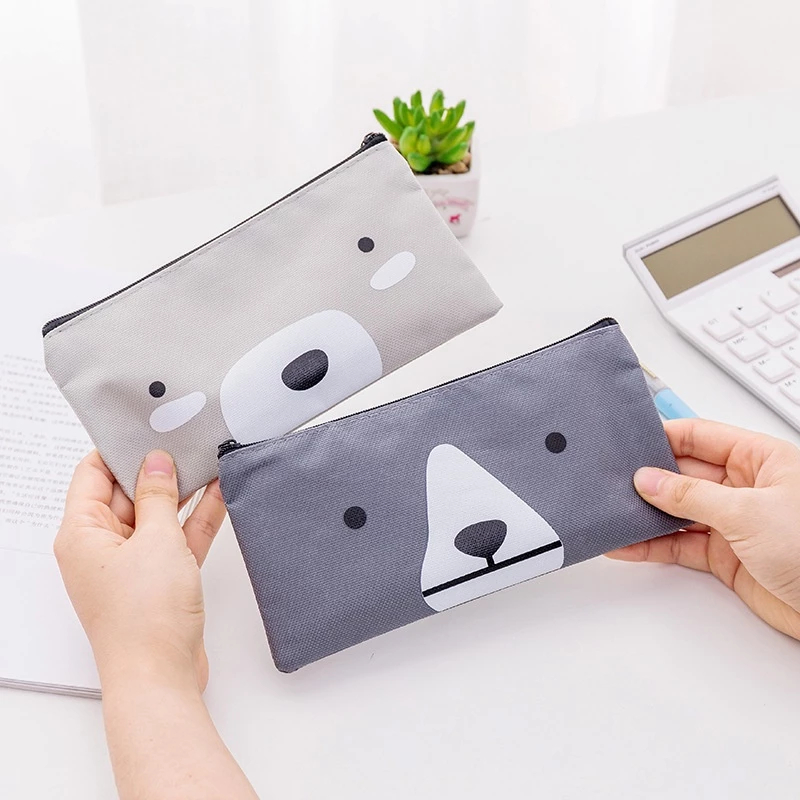 

Tempat Pensil Pulpen Kain Kanvas Karakter Hewan Lucu Kotak Pensil Motif Animal Kotak Pensil