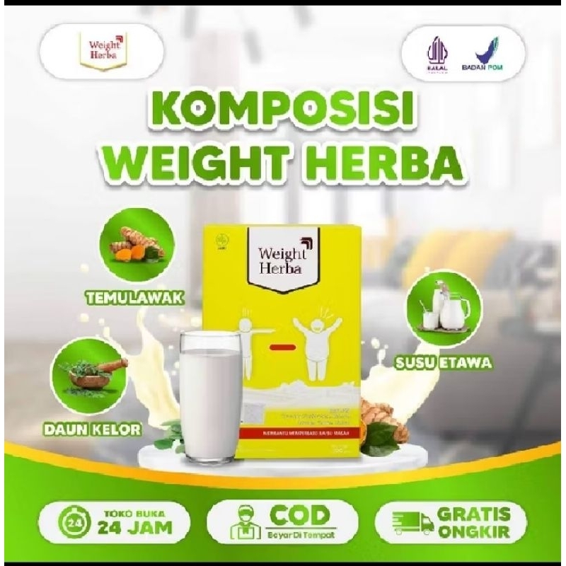 

Weight Herba Susu Penambah Berat Badan & Nafsu Makan Kualitas Tinggi 1 Box - Isi 200 Gram