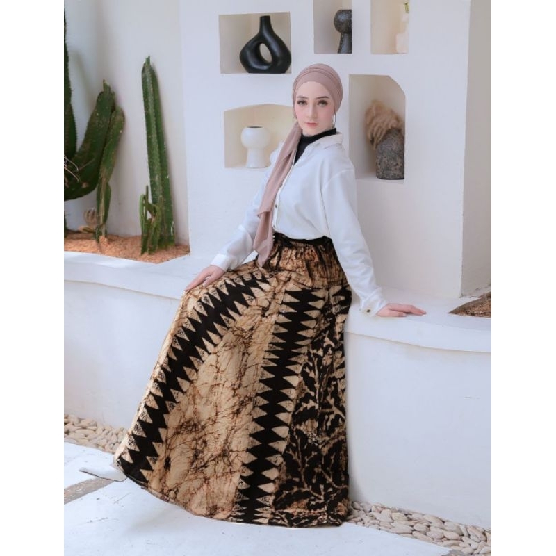 Rok Batik Payung Jumbo Panjang Lebar Dewasa Bawahan Batik Cap Premium Sogan