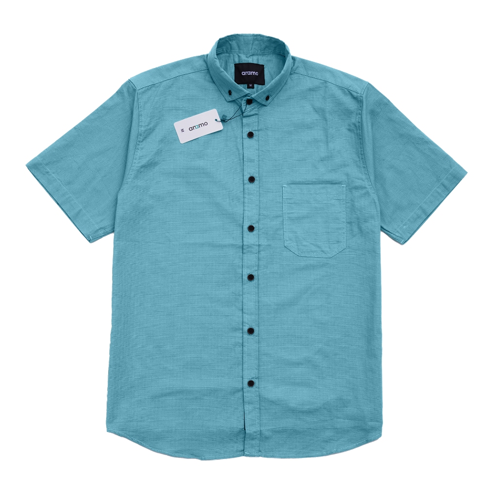 ANAMO-KEMEJA POLOS PRIA BIRU WARDAH PENDEK