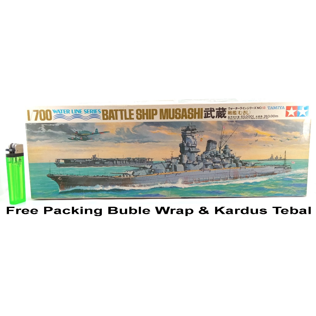 Tamiya Model Kit Battle Ship Musashi Kapal Perang Terbesar Kedua Kekaisaran Jepang Skala 700 Water L