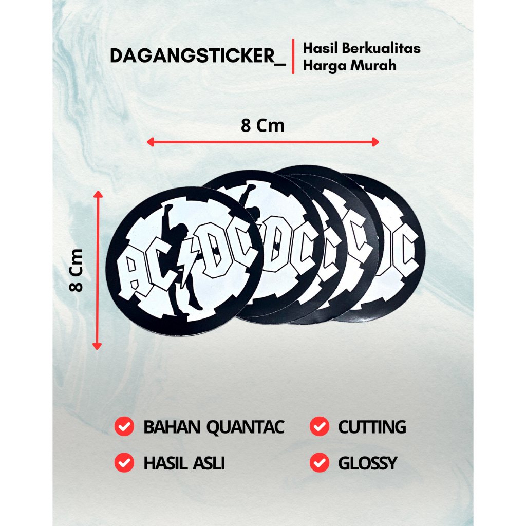 

Sticker / stiker / sticker label / stiker logo / stiker band / stiker motor / sticker mobil / stiker keren / Stiker Logo Band "ACDC