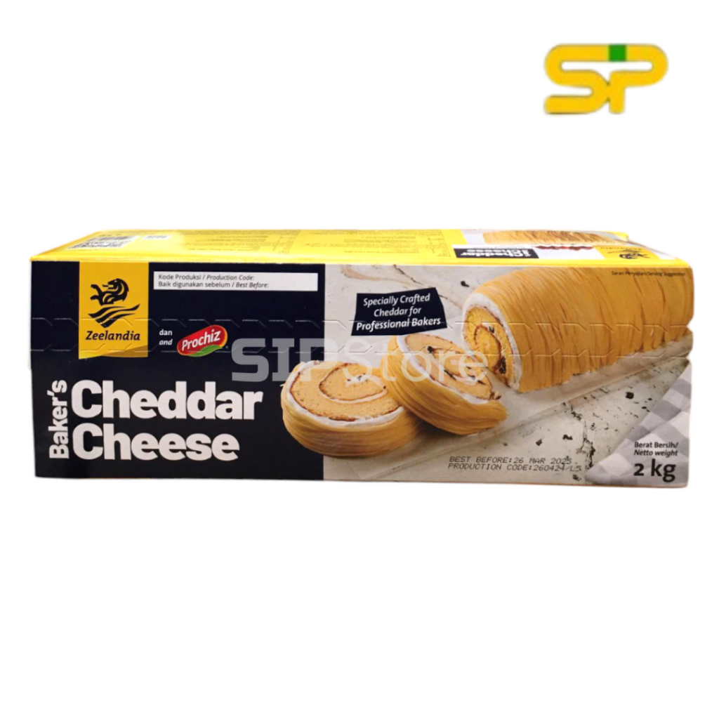 

Zeelandia Prochiz Baker's Cheddar Cheese 2kg / Keju Cheddar Premium / Keju Terbaik / Topping dan Filling Keju 2 kg
