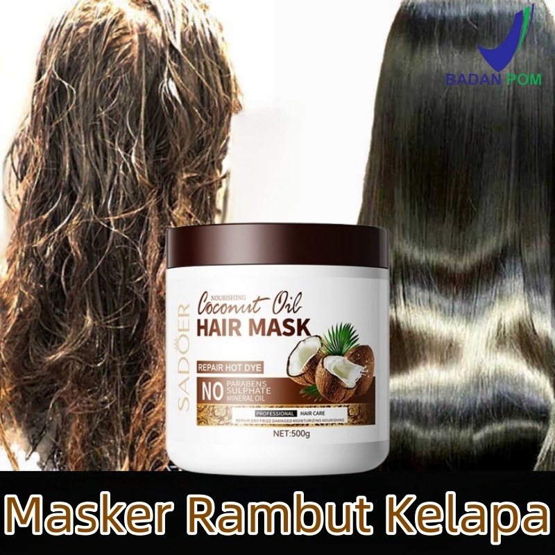 Masker rambut kering dan mengembang masker rambut rontok Masker Rambut Kelapa perawatan rambut rusak