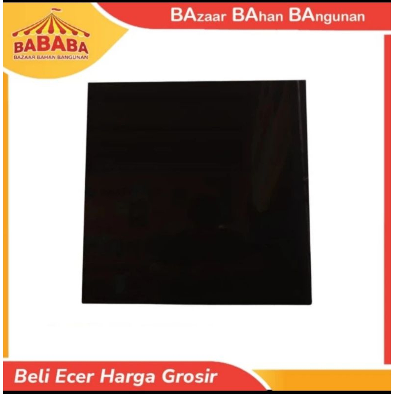 GRANIT LANTAI HITAM POLOS GLOSSY 60X60 VALENTINO GRESS MIDDLE BLACK