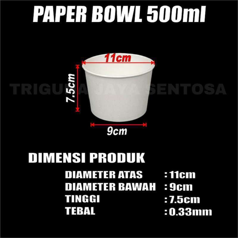 

Ukf5Pc6F4H (Kuliner.Kita) Trifinity Paper Bowl Halal Tebal 360Ml 500Ml 650Ml 800Ml Pack Hanya Body