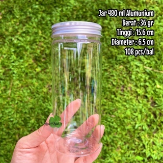 (GOJEK) Toples Jar Cylinder 480 ml toples bumbu toples bawang goreng murah Toples 480 Tutup Alumuniu