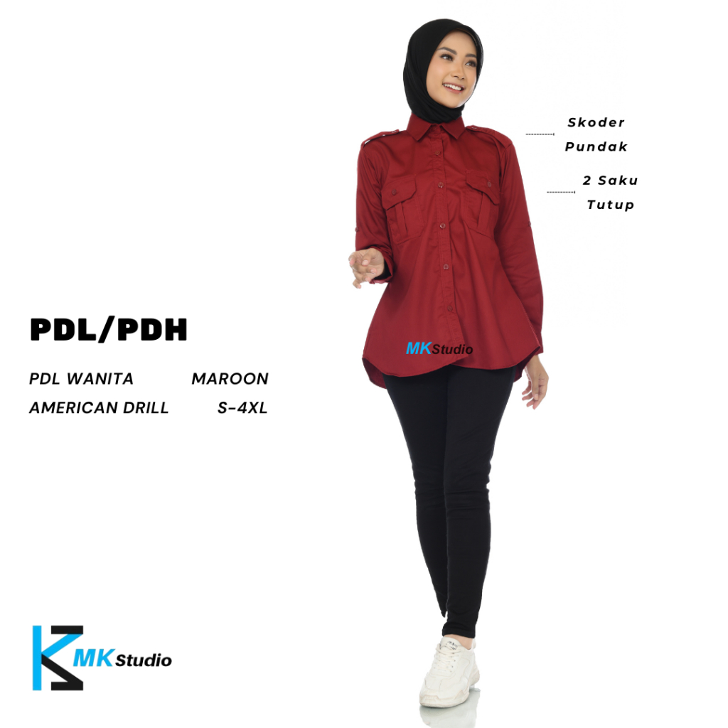 Kemeja PDL Wanita/Baju Seragam Kantor Formal/Baju Kemeja Formal/Kemeja PDL Wanita Lengan Panjang