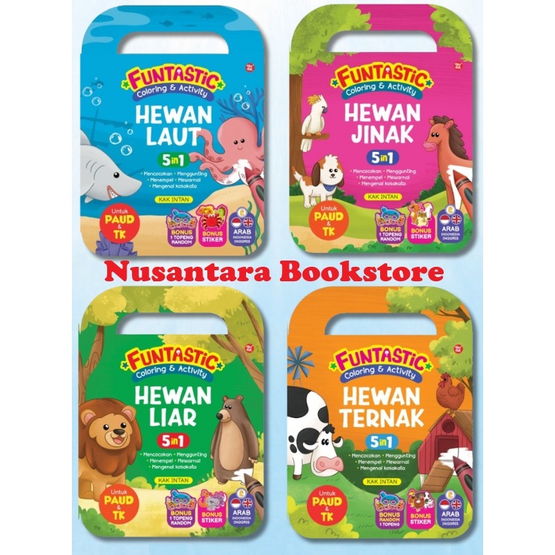 Funtastic Coloring & Activity – Hewan Laut, Hewan Jinak, Hewan Ternak & Hewan Liar