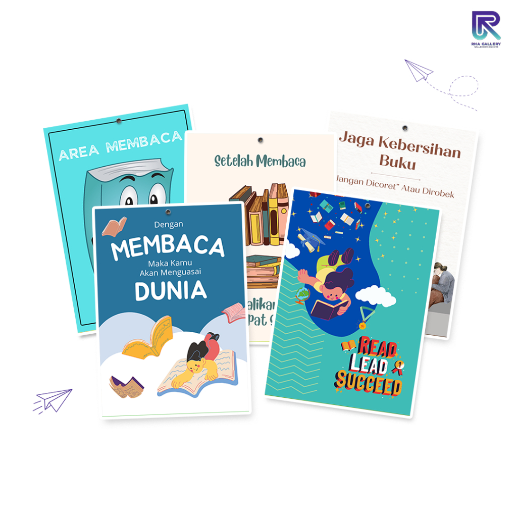 RHA GALLERY Poster Peraturan Perpustaan Quotes Pajangan Sekolah Edukasi Dekorasi Dinding Kelas