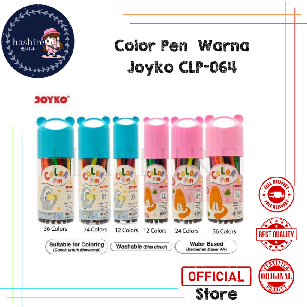 

12 Color Pen Pulpen Pena Warna Joyko