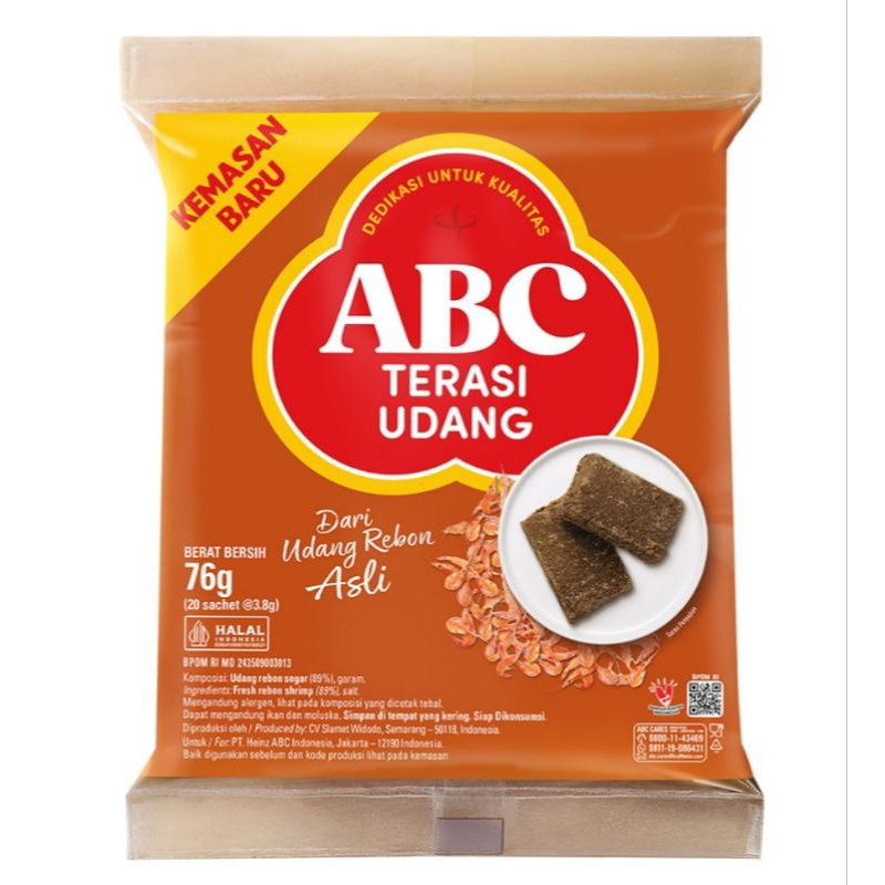 

ABC Terasi Udang kemasan sachet kecil isi 20 x 4.2g