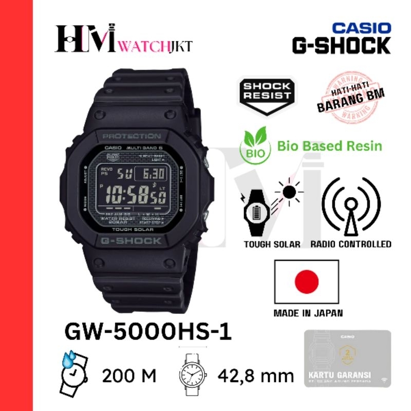 CASIO GSHOCK GW-5000HS-1DR Jam Tangan Pria Original Digital Antiair GW-5000HS-1 GW-5000