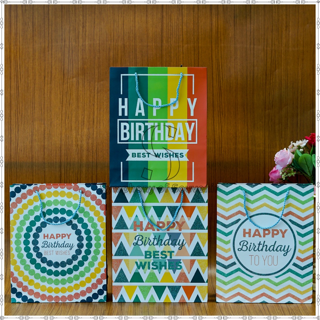 

Paper Bag Pelangi Tas Hampers Tas Belanja Goodie Bag Happy Birthday Bingkisan Hadiah