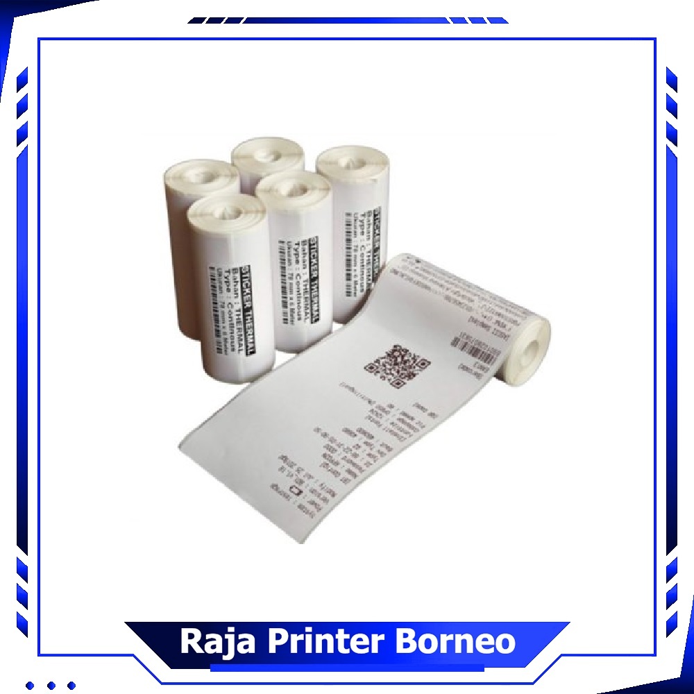 

Kertas Sticker Thermal Struk Kasir Ukuran 76mmx6m Paper Roll 76 MM x 6 Meter