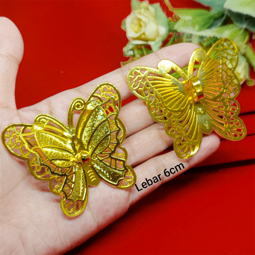 Liontin Bunga Kendari Lapis Emas 24K Asli Dubai India mirip emas asli anti karat tidak mudah luntur 