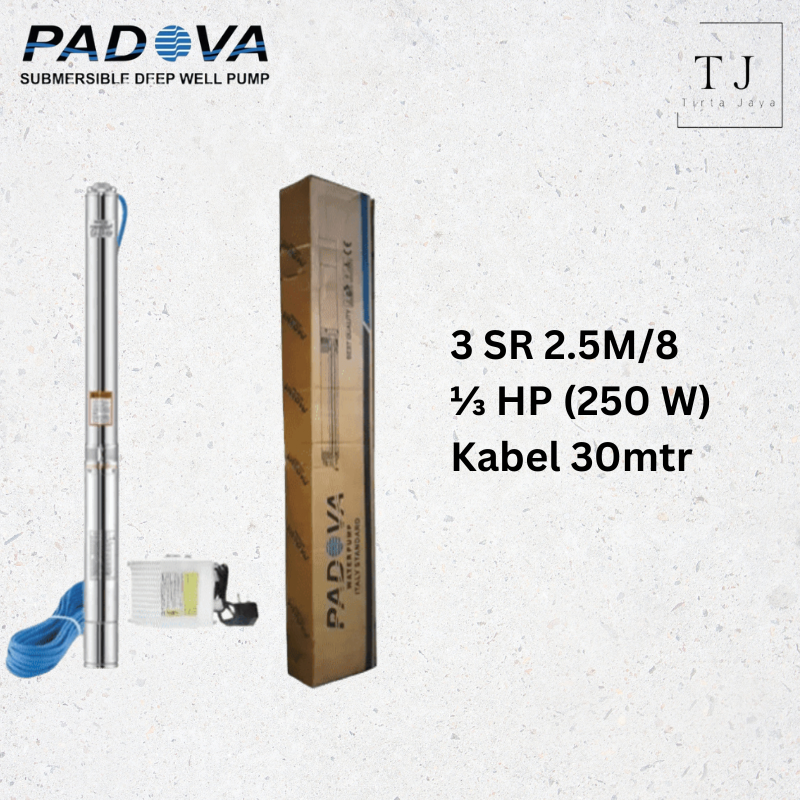 Pompa Air Submersible PADOVA 3 SR 2.5M/8 1/3 HP Kabel Sible Pompa Satelit