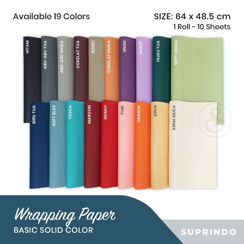 

VINDO KERTAS KADO POLOS 1 ROLL (10 LEMBAR)
