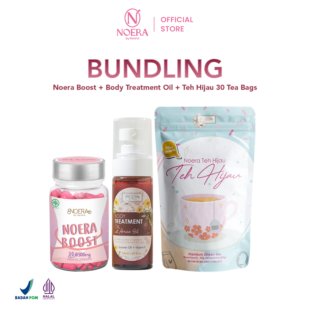 

Noera Bundling Slim Boost + Body Treatment Oil + Teh Hijau | Green Tea