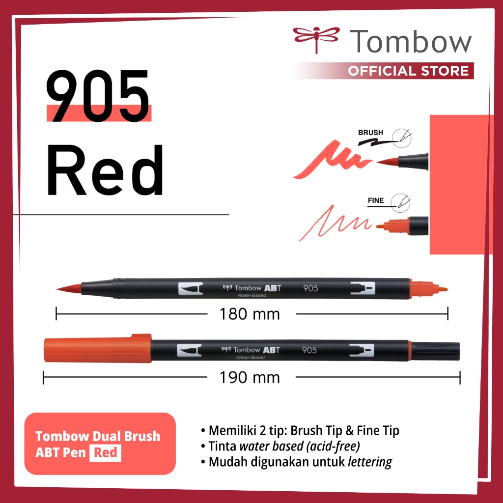 

Tombow Dual Brush ABT Pen Red