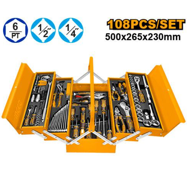 TOOLBOX SET PERKAKAS 108PCS TOOL CHEST SET INGCO HTCS151081