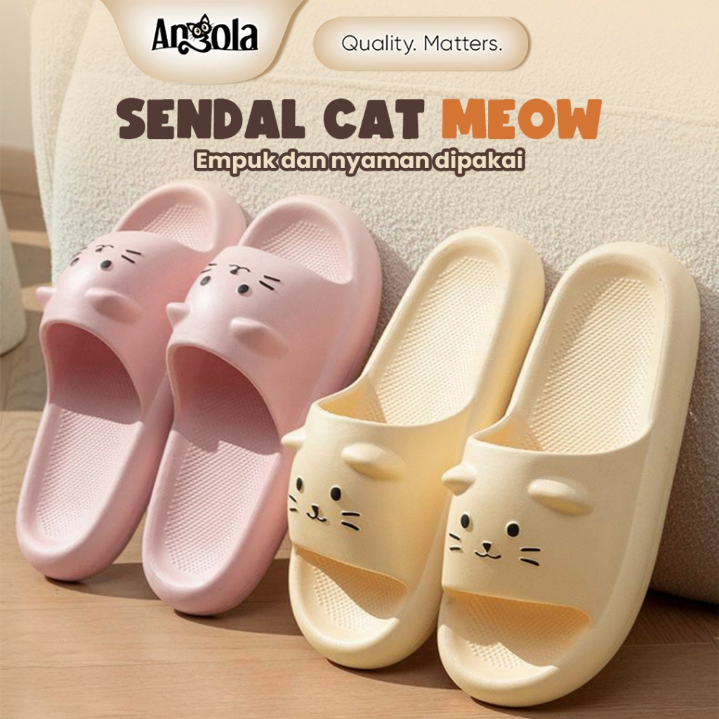 Angola Sandal Slip On H02 Sandal Karet Cat Meow/Sandal Empuk/Sandal Santai Anti Licin Super