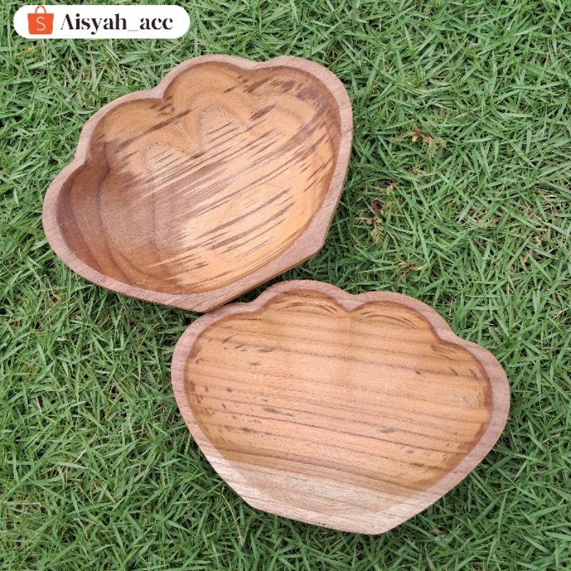 PIRING KERANG SAMBAL SERBAGUNA KAYU JATI 12x8 CM