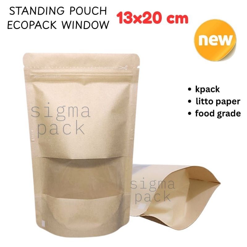 standing pouch paper window 13x21 merk kpack