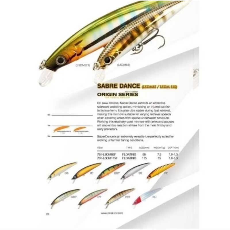 lure minnow zerek sabre dance umpan pancing
