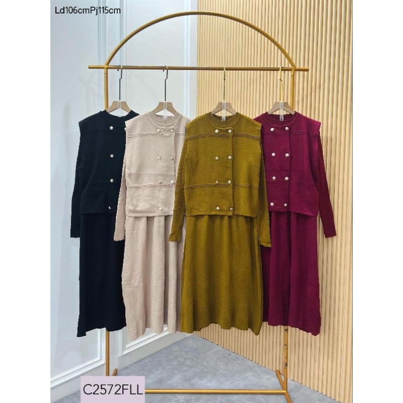 One Set Rok Rajut Premium / Stelan Rok & Set Celana Wanita Import Premium