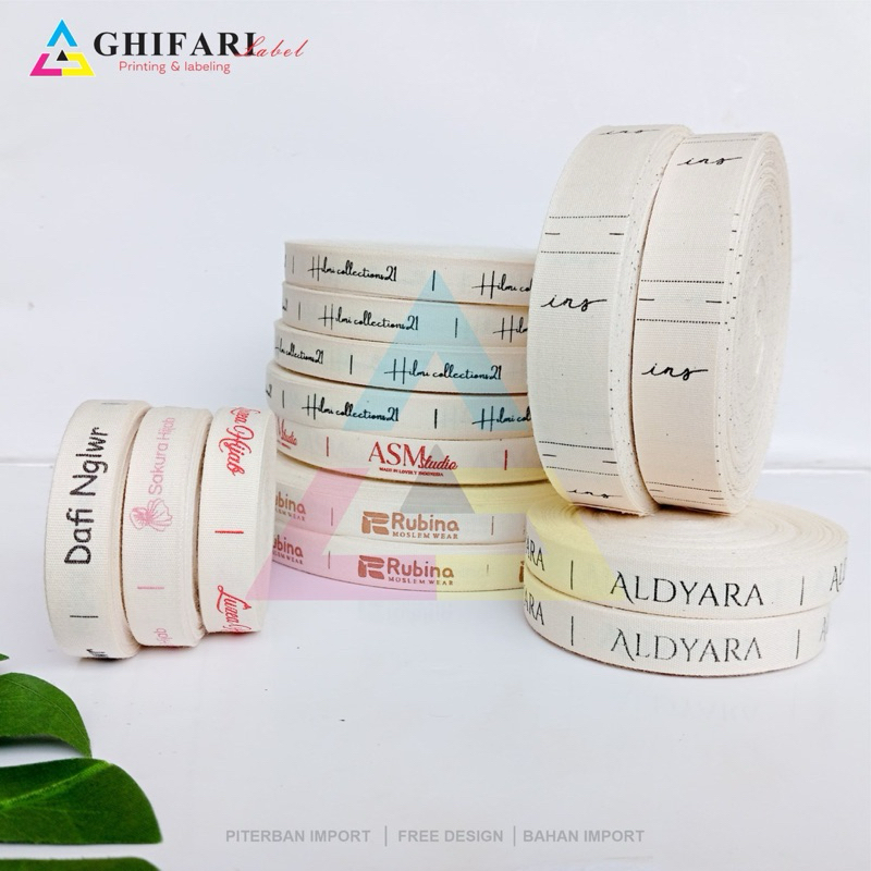 label katun 1 roll 15 meter/ label hijab / label gamis / label kerudung / Label Baju Katun Roll / La