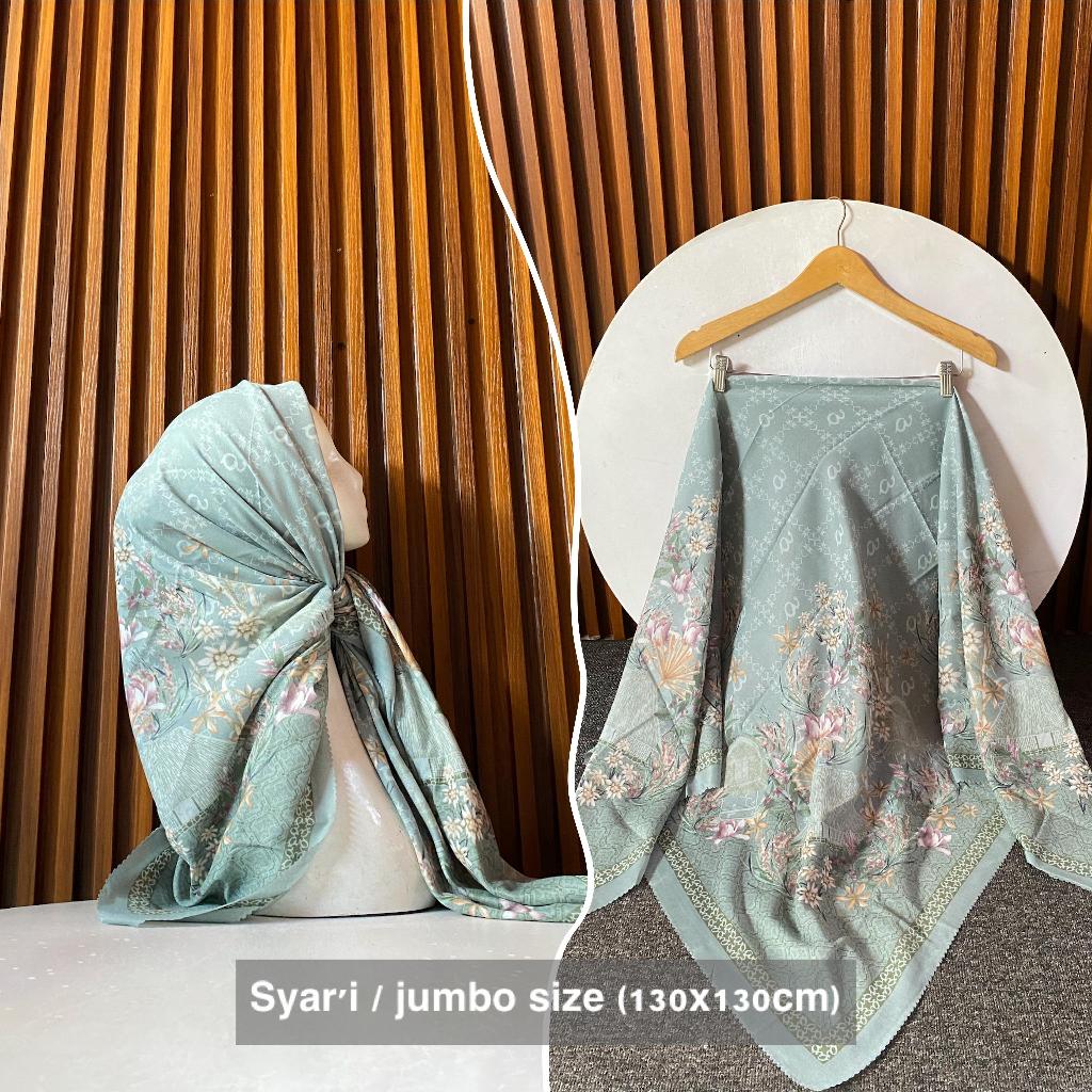 "KHALISA" Hijab jumbo Segi empat motif Kerudung Segi empat Voal motif terbaru