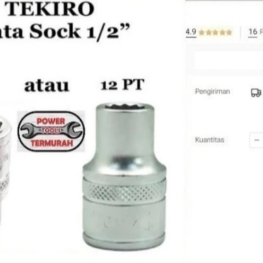 

Mata Kunci Sock TEKIRO 1/2" 14mm 6PT 12PT Hand Socket Shock Sok 14 mm